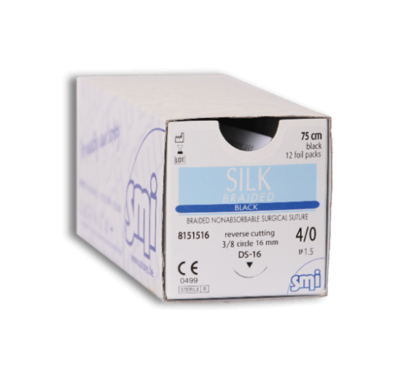 Šitie smi - Silk - Silk SMI Maxilo Dental sitie nevstrebatelne cierna farba 1