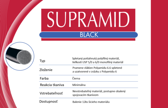 Šitie smi - Supramid BLACK - Supramid Black SMI Maxilo Dental sitie nevstrebatelne monofil cierny polyamid nevstrebatelny 4